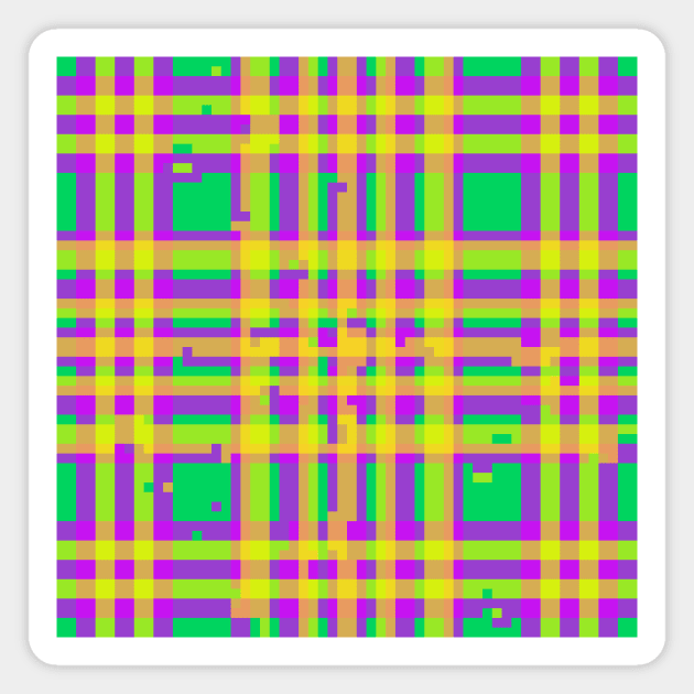 Glitchy Plaid 1 Magnet by z0mbi